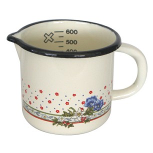 Емайлирано канче 10см 600мл с декор BLUE FLOWERS - 4/10 РЯ-(102-1697) - Horecano