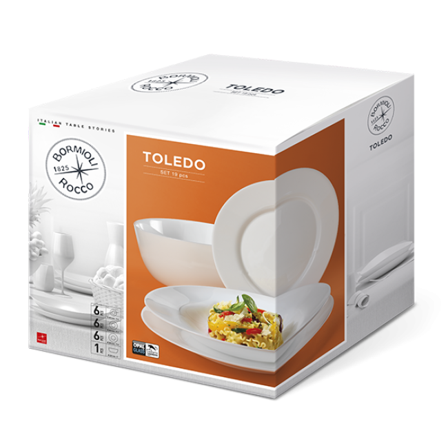 Сервиз за хранене аркопал от 19 елемента TOLEDO-(4.00875) - Bormioli Rocco 