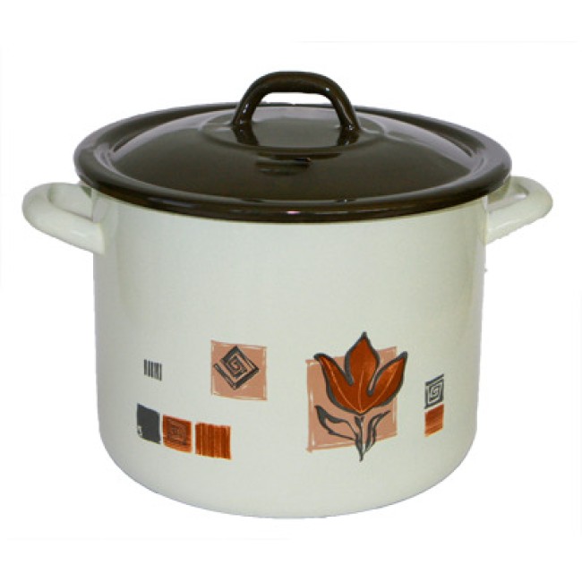 Емайлирана тенджера 5,25л дълбока с декор RUSTICA - 2+39P/20 РЯ-(12-1722) - Horecano