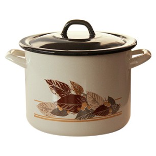 Емайлирана тенджера 8,9л дълбока с декор ЕСЕН - 2+39P/24 РЯ-(124-1906) - Horecano