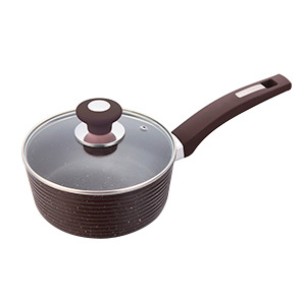 Касерола с капак 18см  с керамично мраморно покритие кафява ЕКО-(HX-S7PC18DB) - Horecano