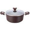 Тенджера 24см  с керамично мраморно покритие кафява ЕКО-(HX-C7PC24DB) - Horecano