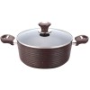 Тенджера 28см с керамично мраморно покритие кафява ЕКО-(HX-C7PC28DB) - Horecano