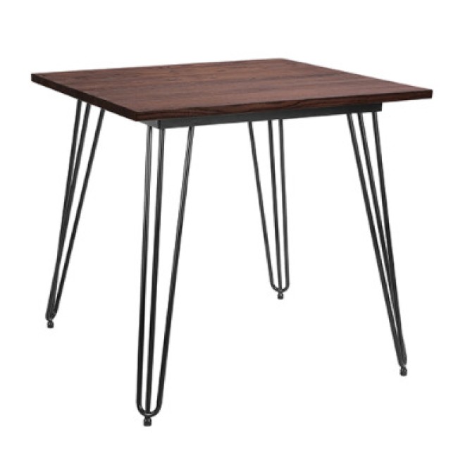 Квадратна маса 80x80xh75см метал/дърво ANTIQUE-INDUSTRIAL-(F-M808075) - Horecano 