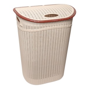 Пластмасов кош за пране с капак 52л бежов ИП-(LA-150) - Irak Plastik