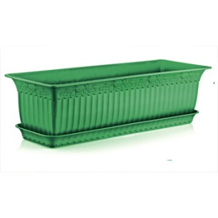Пластмасова саксия АНТИК зелена 60x20x17см 13л ИП-(АВ-200) - Irak Plastik