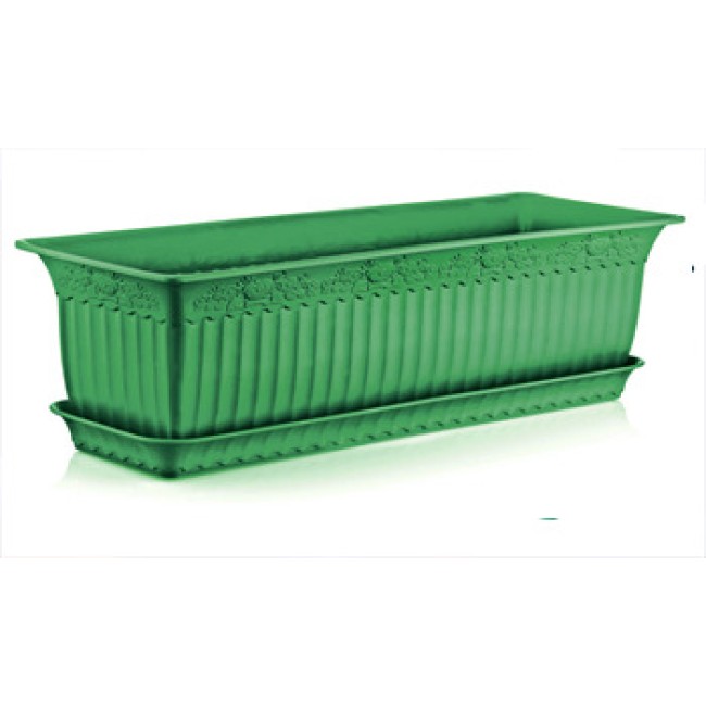 Пластмасова саксия АНТИК зелена 60x20x17см 13л ИП-(АВ-200) - Irak Plastik