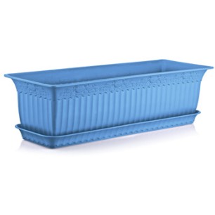Пластмасова саксия АНТИК синя 60x20x17см 13л ИП-(АВ-200) - Irak Plastik