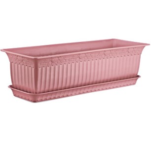 Пластмасова саксия АНТИК светло розово 60x20x17см 13л ИП-(АВ-200) - Irak Plastik