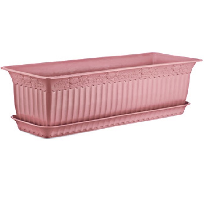 Пластмасова саксия АНТИК светло розово 60x20x17см 13л ИП-(АВ-200) - Irak Plastik