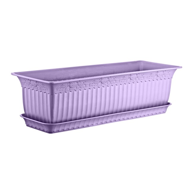 Пластмасова саксия АНТИК виолетова 60x20x17см 13л ИП-(АВ-200) - Irak Plastik 