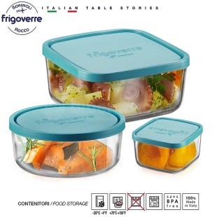 Стъклена кръгла кутия с капак ф18xh7,8см 1,59л FRIGOVERRE-(3.88450.MA1) - Bormioli Rocco