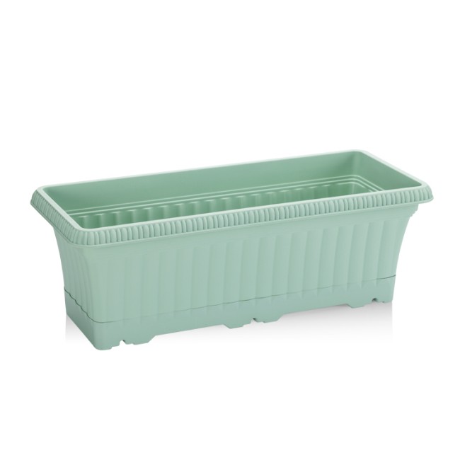 Пластмасова саксия за балкон 43x17xh14,5см 5,7л зелена SERINOVA-(OB02) 