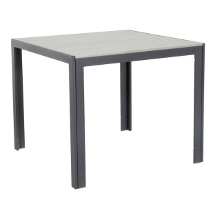 Маса квадратна - PVC 90x90x74см сива PLASTIC WOOD GREY-(HYT-0158SGREY) - Horecano