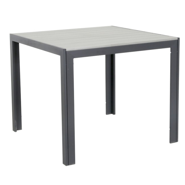 Маса квадратна - PVC 90x90x74см сива PLASTIC WOOD GREY-(HYT-0158SGREY) - Horecano