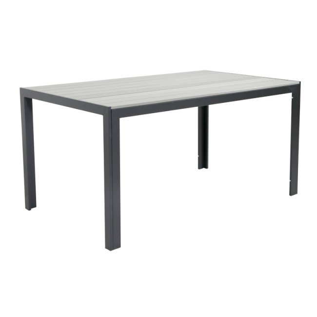 Маса правоъгълна - PVC 150x90x74см сива PLASTICWOOD GREY-(HYT-0158GREY) - Horecano