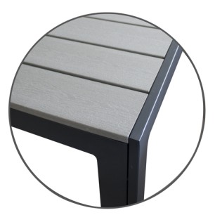 Маса правоъгълна - PVC 150x90x74см сива PLASTICWOOD GREY-(HYT-0158GREY) - Horecano