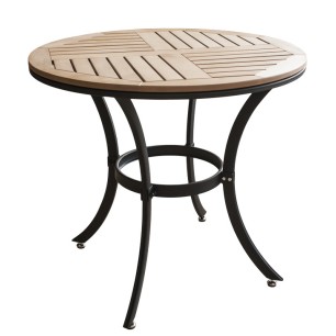 Маса кръгла ф80x72см PLASTIC WOOD NATURAL - (802) - Horecano