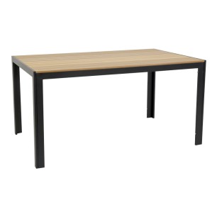 Маса правоъгълна 150x90x74см натурал PLASTIC WOOD NATURAL-(HIT-0158NAT) - Horecano