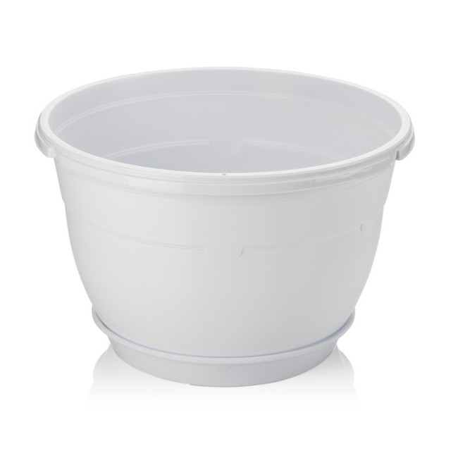 Пластмасова висяща саксия + кука 1,7л ф18xh10см бяла SERINOVA-(SM01 - 01001) 