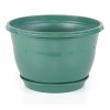 Пластмасова висяща саксия + кука 1,7л ф18xh10см зелена SERINOVA-(SM01 - 18008) 