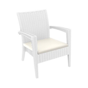 Кресло - ратан с подлакътник MIAMI бяло SI-(850) - Siesta 