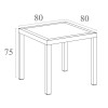 Маса квадратна - полипропилен 80x80xh75см ARES 80 черна SI-(164) - Siesta