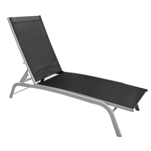 Метален 5-позиционен шезлонг СИВ текстилен и бяла рамка 188x58x30cm (EL-L1016S-GREY)