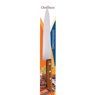 Нож готварски от неръждаема стомана 20см с дървена дръжка SIMONAGGIO-CHURRASCO (CH5204)