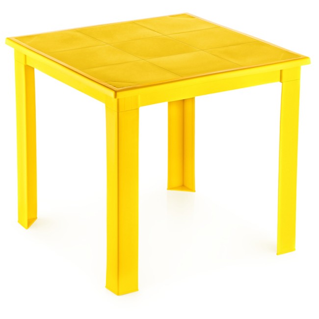 Пластмасова детска маса 48x48xh40см жълта KIDS-(TRN-050-02) - Horecano