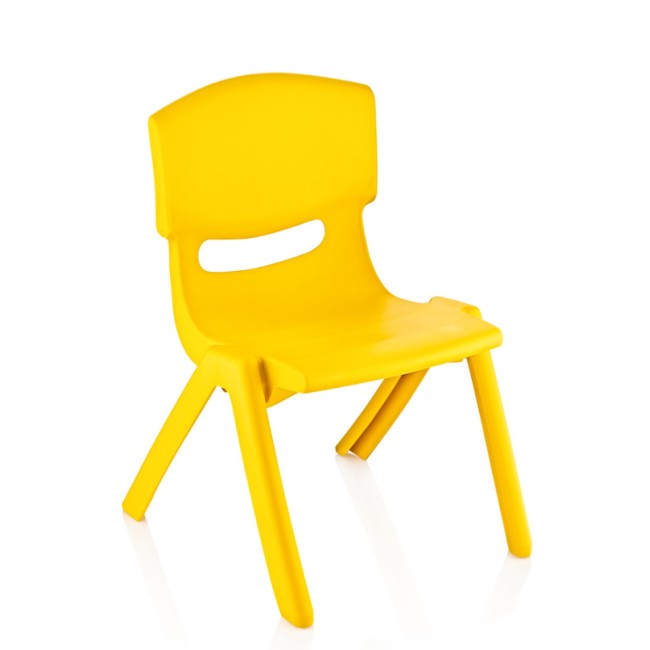 Пластмасово детско столче 31x35xh48см жълто KIDS-(TRN-048-03) - Horecano