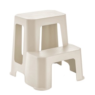 Пластмасова табуретка - стълба 42,7x44,2x44,2см екрю KIDS-(6115-E) - Horecano