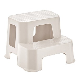 Пластмасова табуретка - стълба 39,5x38,4x28,3см, екрю KIDS-(6108-E) - Horecano