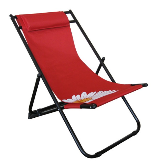 Плажен стол, 3-позиционен, FLOWER 57, червен HG-20289 - Horecano