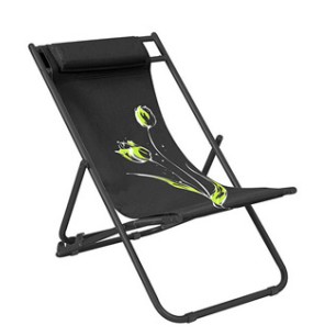 Плажен стол, 3-позиционен, FLOWER 7, черен HG-20289 - Horecano