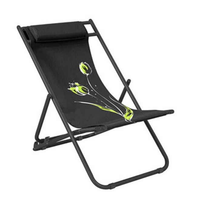 Плажен стол, 3-позиционен, FLOWER 7, черен HG-20289 - Horecano