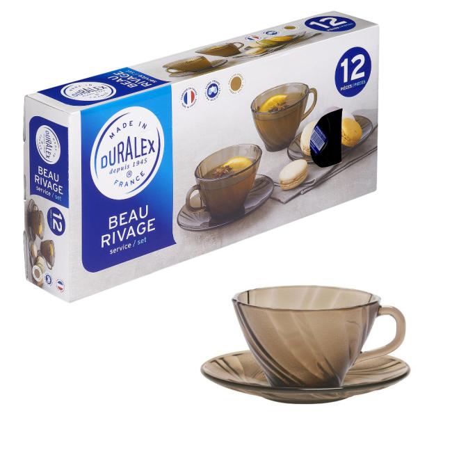 Сервиз дуралекс за кафе от 6 чаши с чинийки  BEAU RIVAGE - CREOLE (9005C S12)  