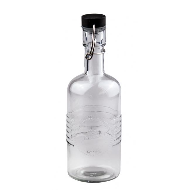 Стъклена бутилка с черен клипс 350мл OLD FASHIONED-(213802-BL-LF) - Horecano
