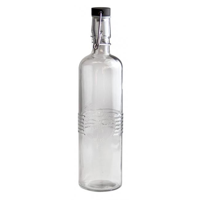 Стъклена бутилка с черен клипс 750мл OLD FASHIONED-(212732-BL-LF) - Horecano