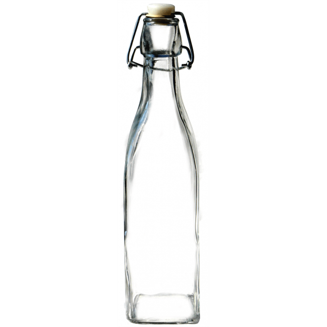 Стъклена бутилка квадратна 245мл  WB-12258 - Horecano