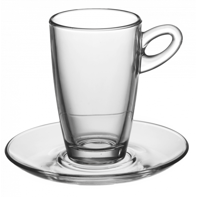 Стъклена чаша с чинийка за топли напитки 75мл  MOCCA ESPRESSO VM-1184000/1183000 - Vitrum