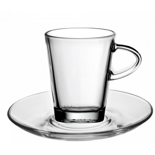 Стъклена чаша за топли напитки с чинийка 220мл - 2бр. BARCHETTA VM-1223001 - Vitrum