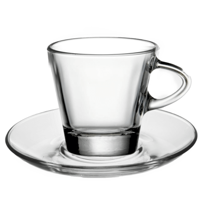 Стъклена чаша с чинийка за топли напитки 80мл BARCHETTA VM-1223020+1183000 - Vitrum