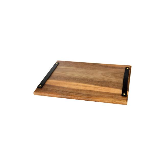 Дървена дъска (акация) за презентация правоъгълна с дръжки 38х23см (AW-PL-RE-3823) - Horecano