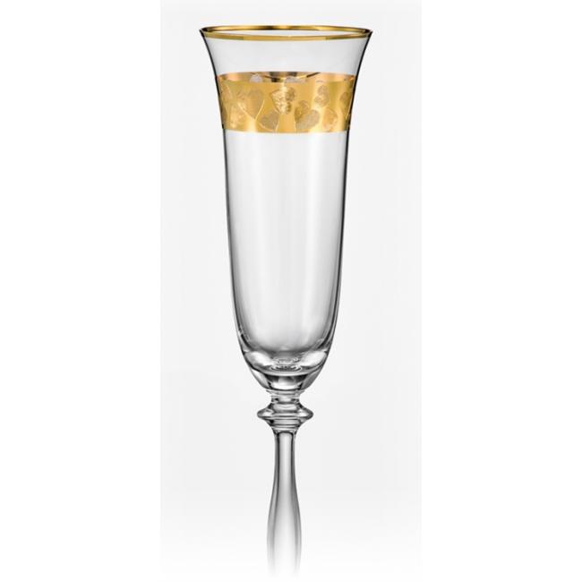 Стъклени ритуални чаши 190мл 2бр със златен кант (40600/438184)(CX71) - Crystalex