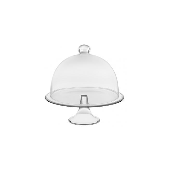 Стъклена поставка кръгла за сладки с купол 21xh22,5см  VIDIVI-BANQUET (67450M)