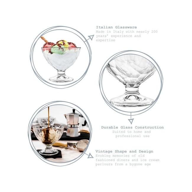 Стъклена купичка за десерти на столче 220мл- DIAMONT - JUNIOR - Bormioli Rocco
