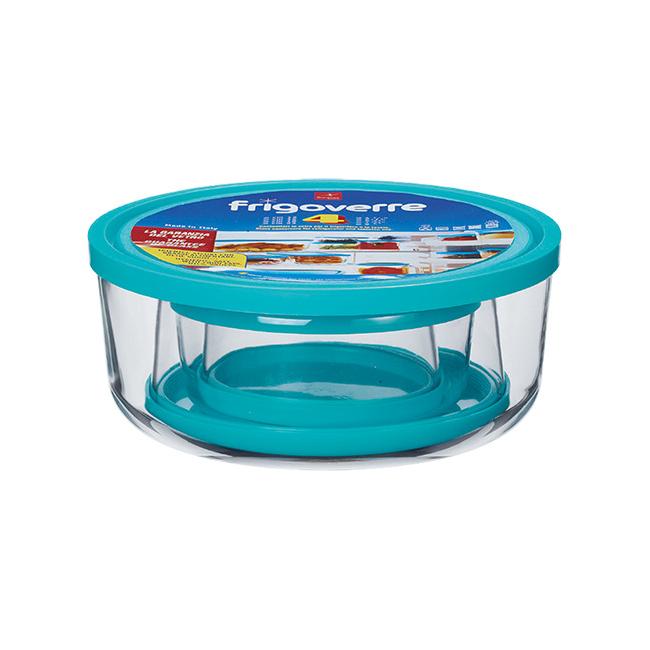 Комплект от 4-ри кръгли стъклени кутии за съхранение FRIGOVERRE-(3.88480) - Bormioli Rocco