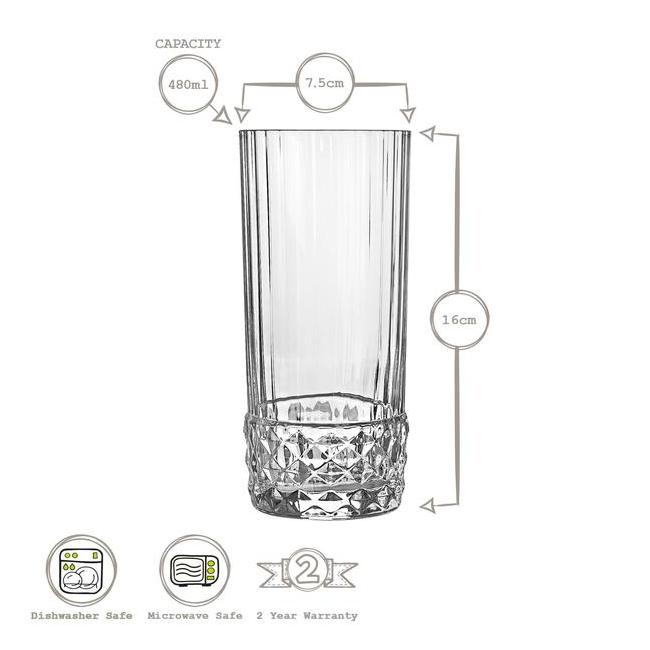 Стъклена висока чаша за коктейли / вода 