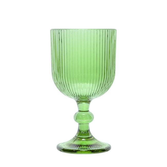 Стъклена чаша за бяло вино 250мл ф8xh14,5см зелена BLOOM-(AT122106G) - Horecano